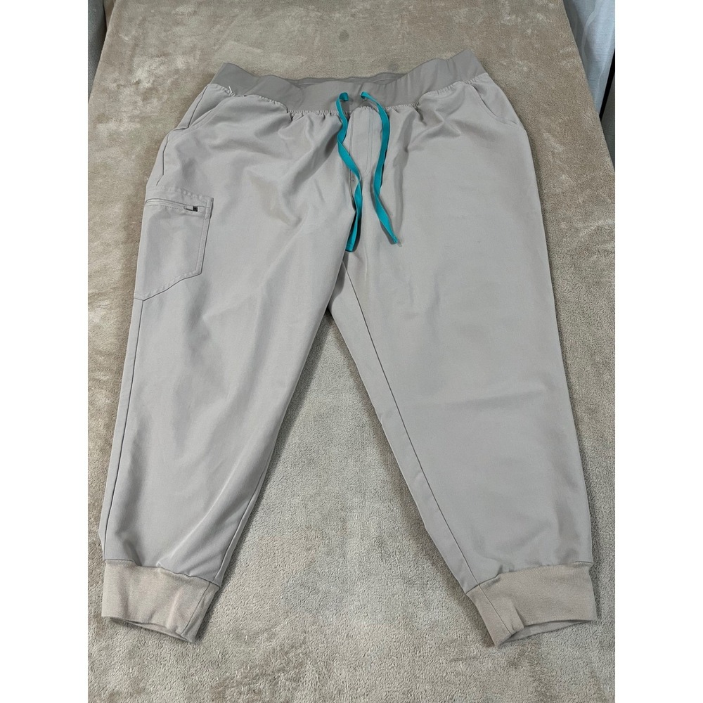 Figs High Waisted Zamora Jogger Scrub Pants Scrub Women's 4XL Beige Nurse EUC